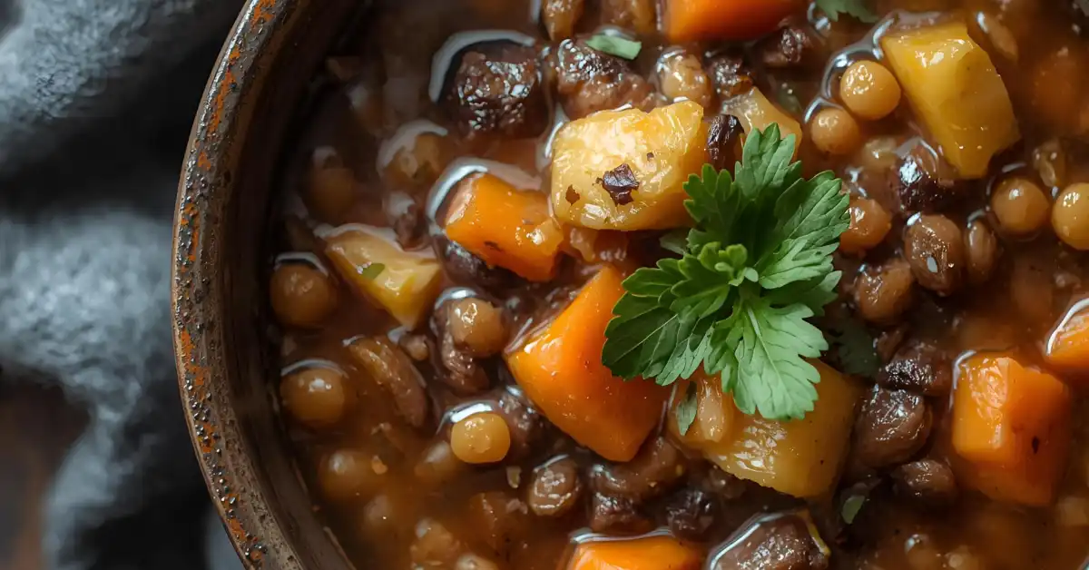 Tocăniță de linte cu legume de toamnă – rețeta proteică pentru energie și imunitate